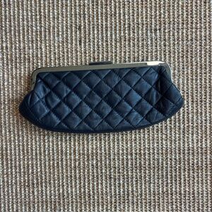Italian Navy Quilted Clutch Purse